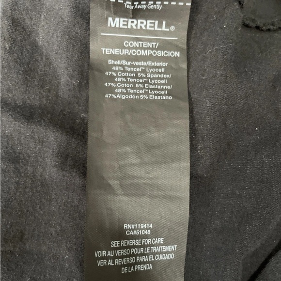 Merrell Dress Cinch Waist Cap Sleeve Lightweight Black Midi Pockets Size Small - Picture 6 of 7